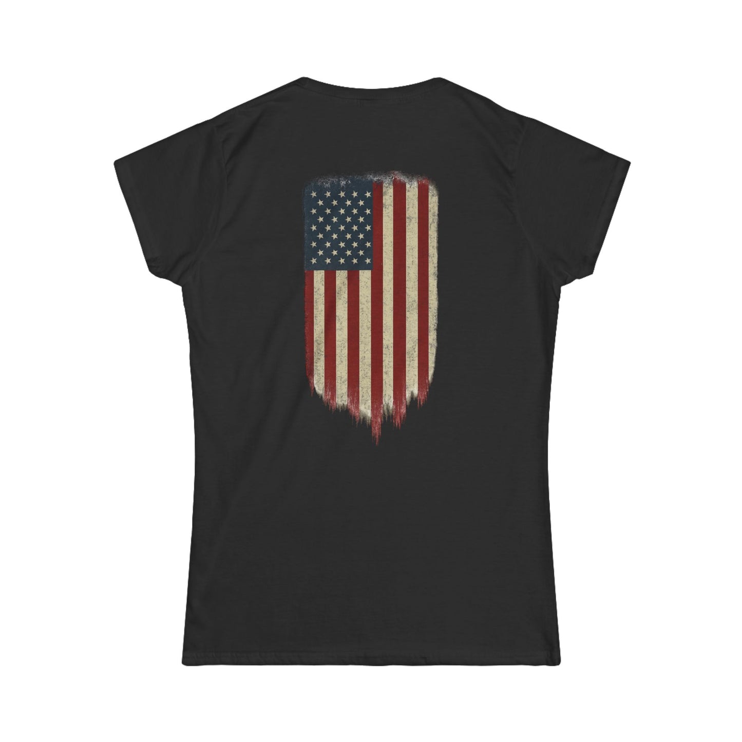 American Flag Tee (front logo + back design) – American Pride Women’s T-Shirt