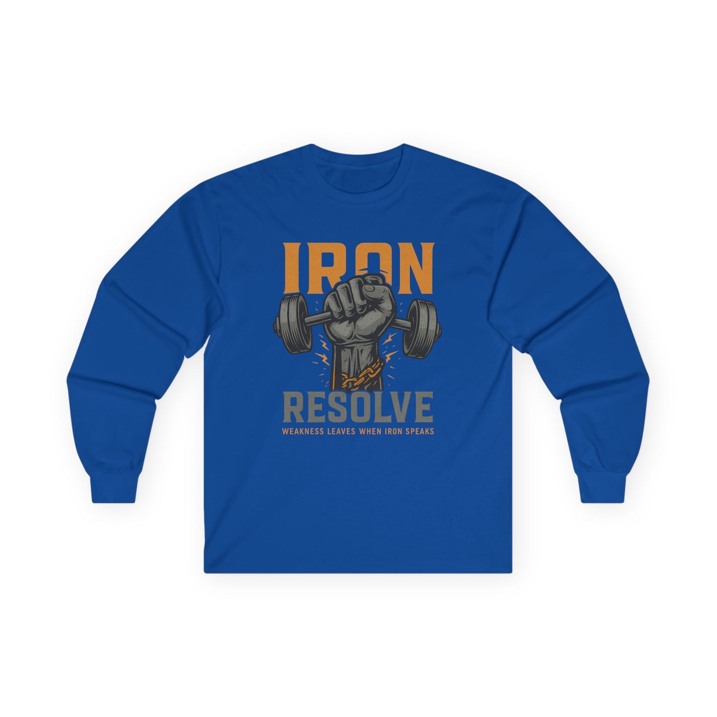 Iron Resolve Long Sleeve (front design) – Gym Apparel