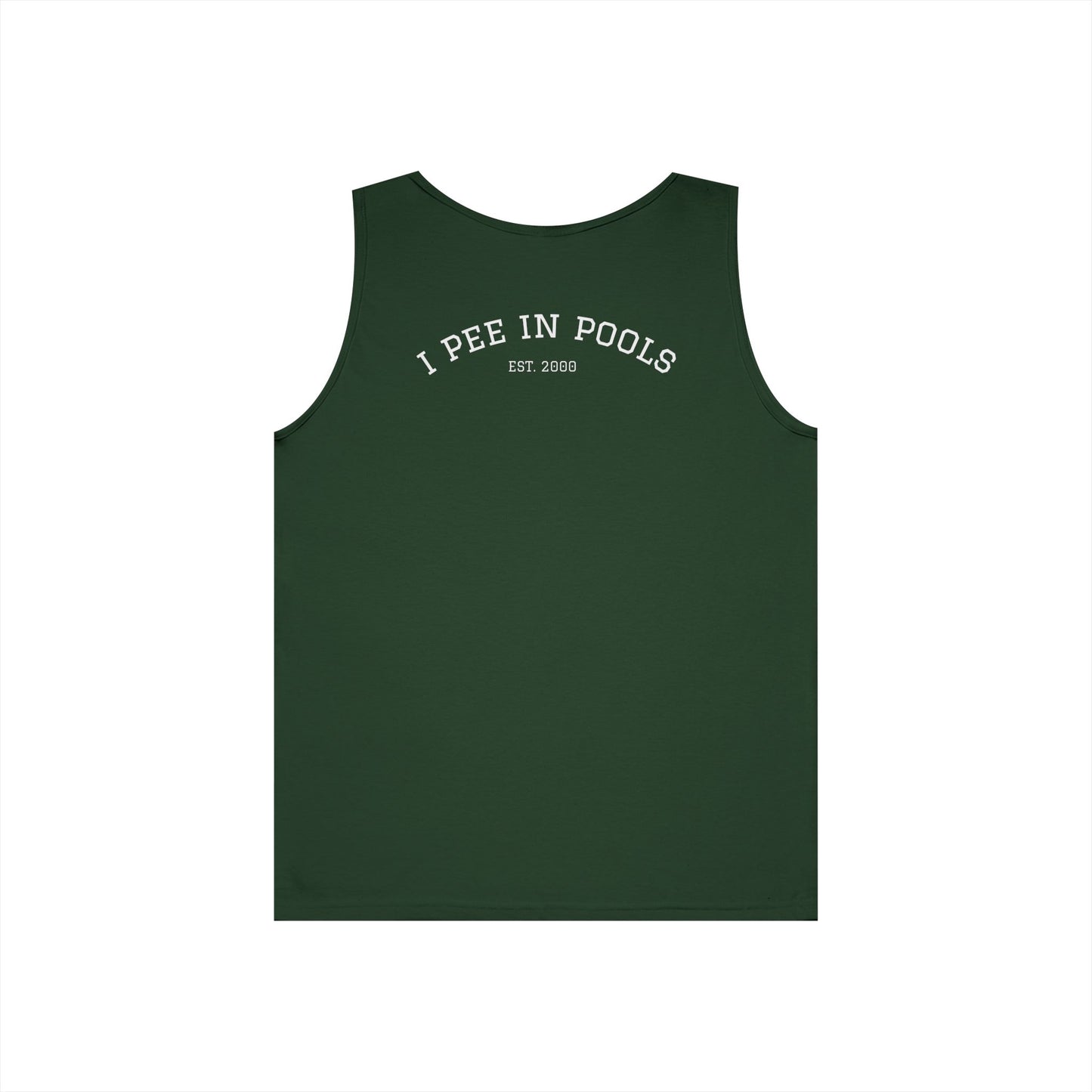 I Pee In Pools Tank Top (front logo + back design) - Meme Apparel