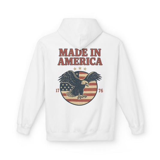 Made in America Hoodie (front logo + back design) – American Pride Pullover