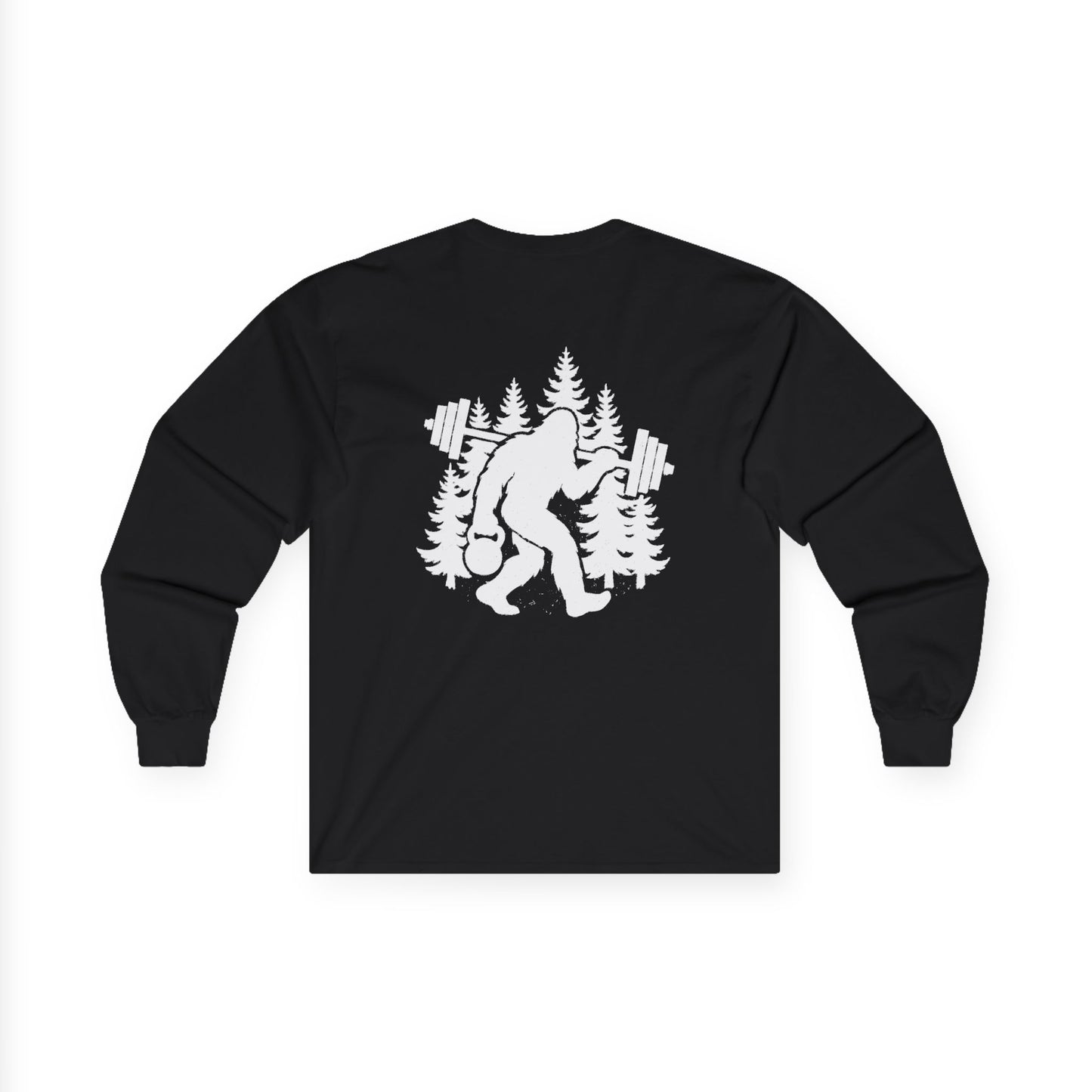 Bigfoot Gains Long Sleeve Tee (front logo + back design) – Discipline Club Shirt