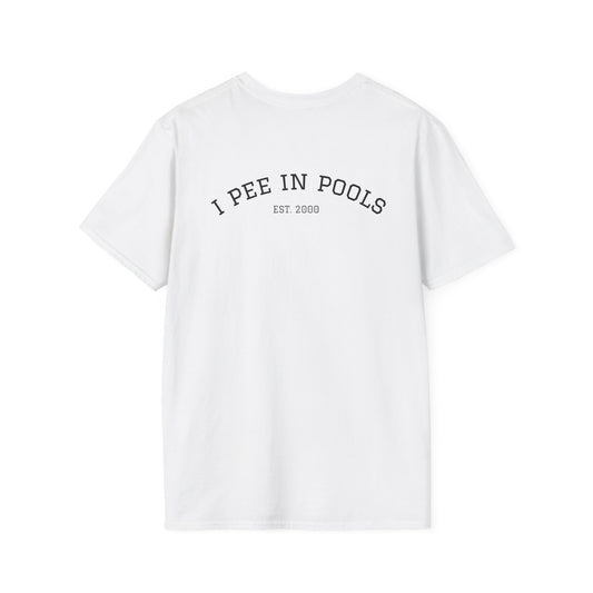 I Pee In Pools T-Shirt (front logo + back design) - Meme Apparel