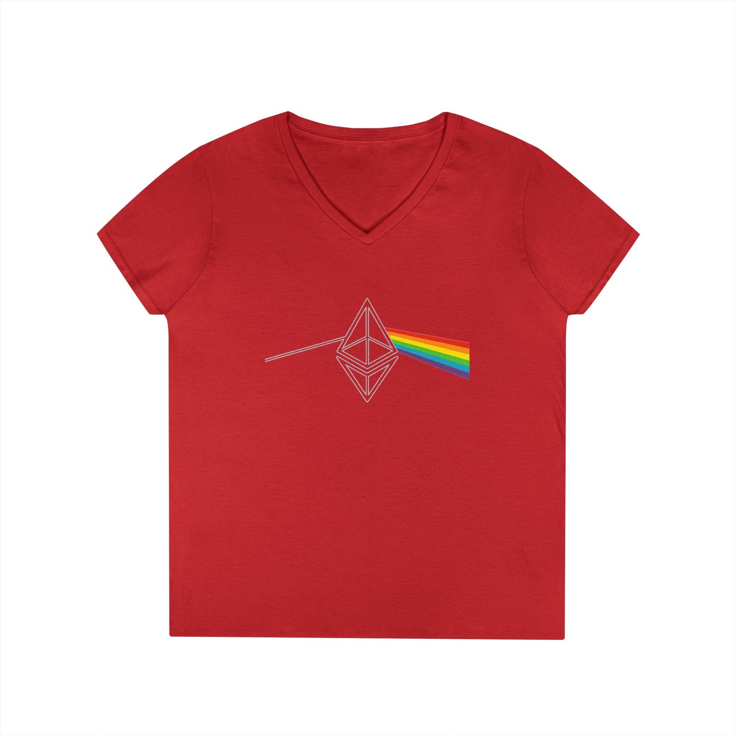 Ethereum Dark Side of the Moon V-Neck Tee (front design) – Crypto Vault Shirt