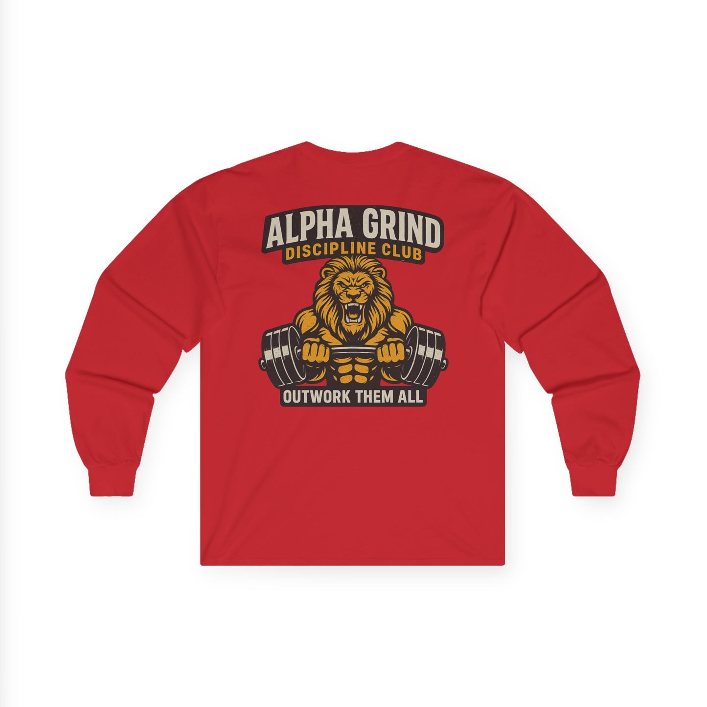 Alpha Grind Long Sleeve (front logo + back design) – Gym Apparel