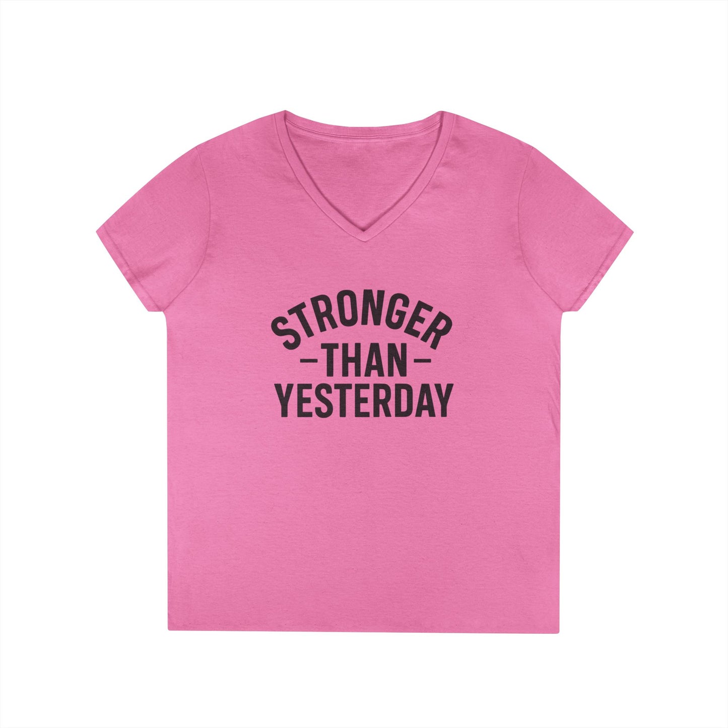 Stronger Than Yesterday Tee (front design) – Discipline Club Ladies V-Neck