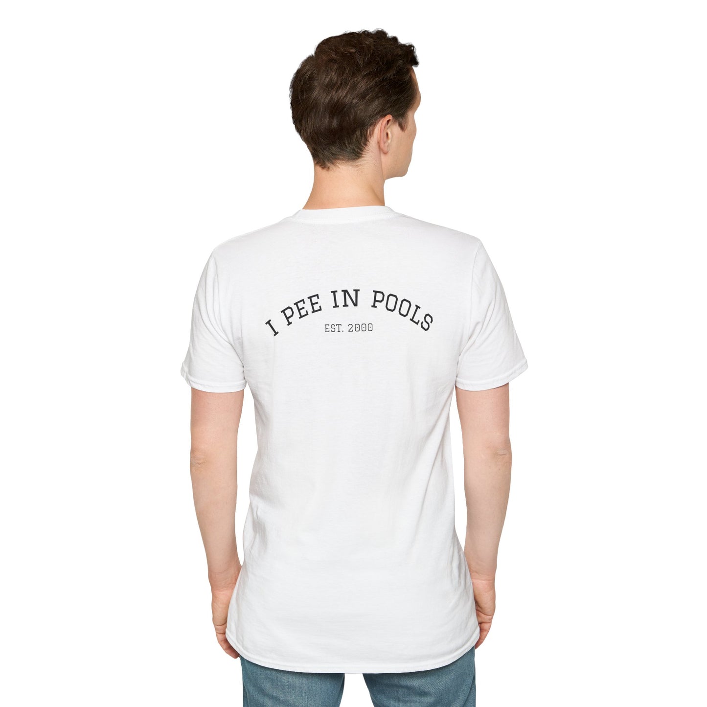 I Pee In Pools T-Shirt (front logo + back design) - Meme Apparel