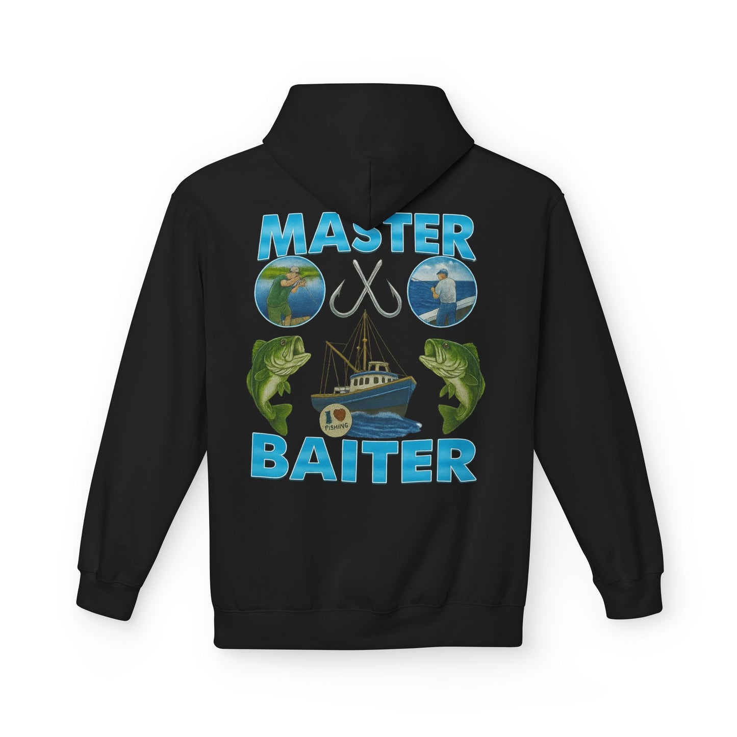 Master Baiter Midweight Softstyle Fleece Hoodie (front logo + back design) - Meme Apparel