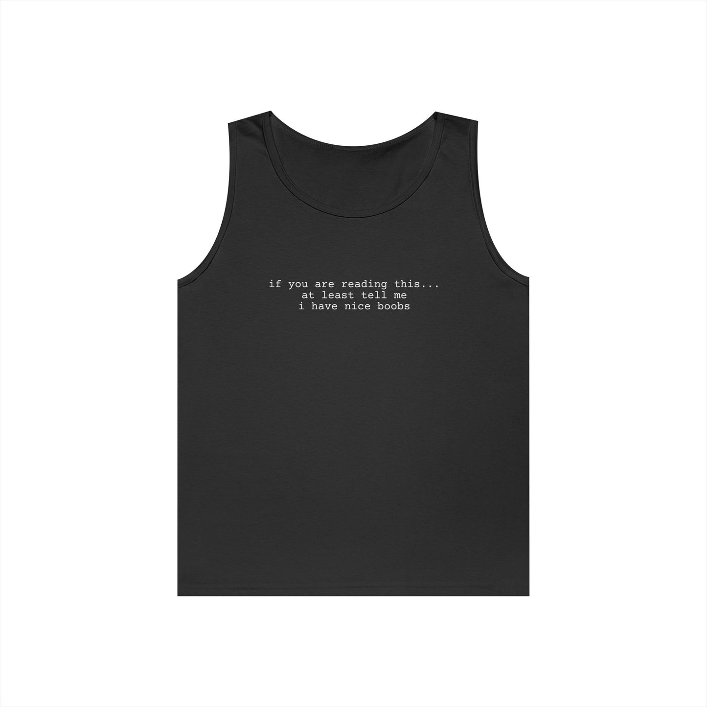 Nice Boobs Tank Top (front design) - Meme Apparel