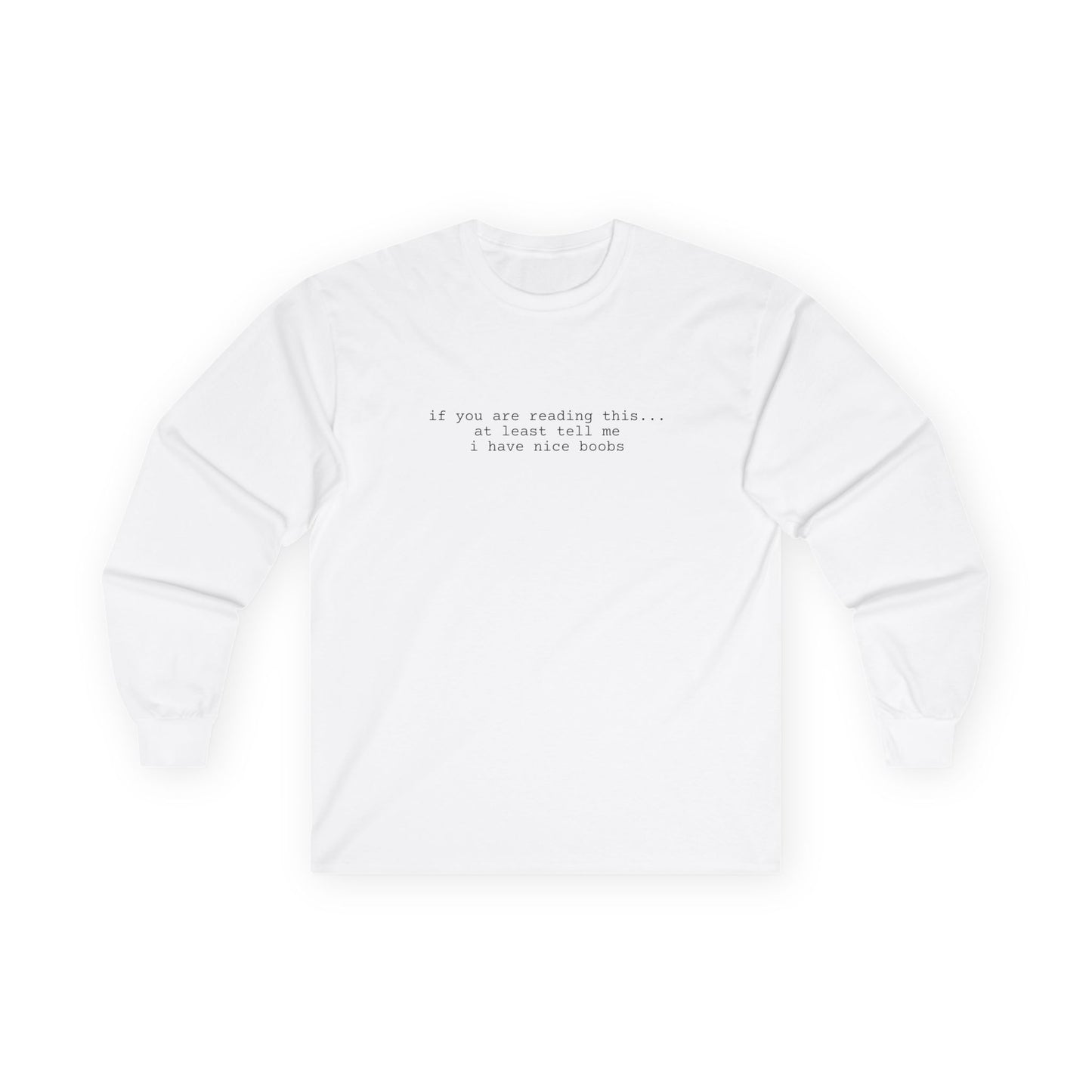 Nice boobs Long Sleeve Tee (front design) - Meme Apparel