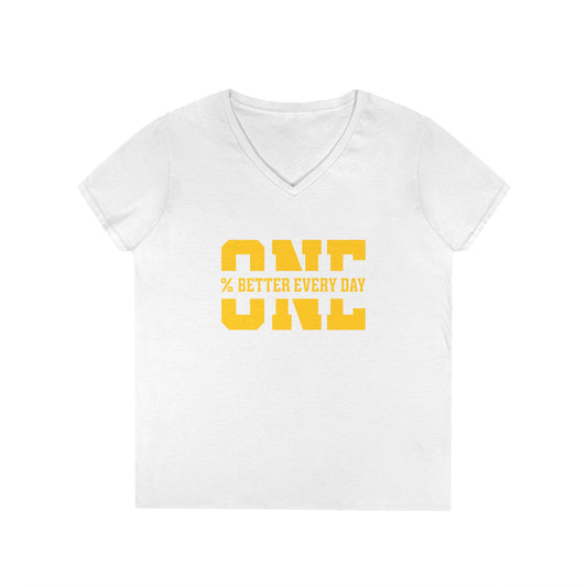 1% Better Every Day Tee (front design) – Discipline Club Ladies V-Neck