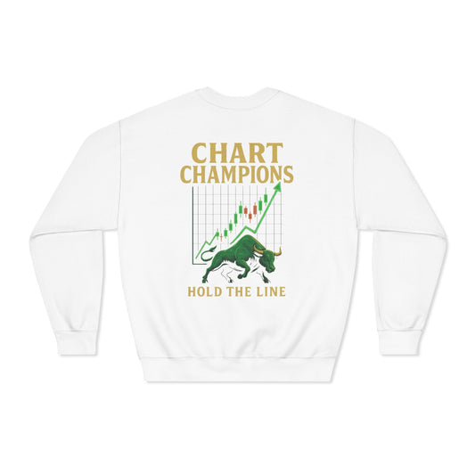Chart Champions DryBlend Crewneck Sweatshirt (front logo + back design) – Investor Apparel