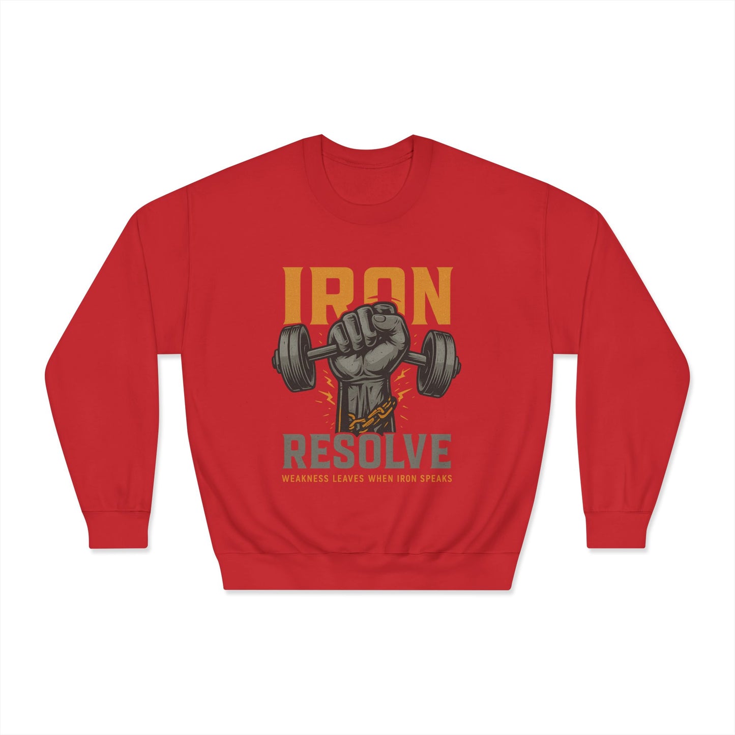Iron Resolve DryBlend Crewneck Sweatshirt (front design) – Gym Apparel