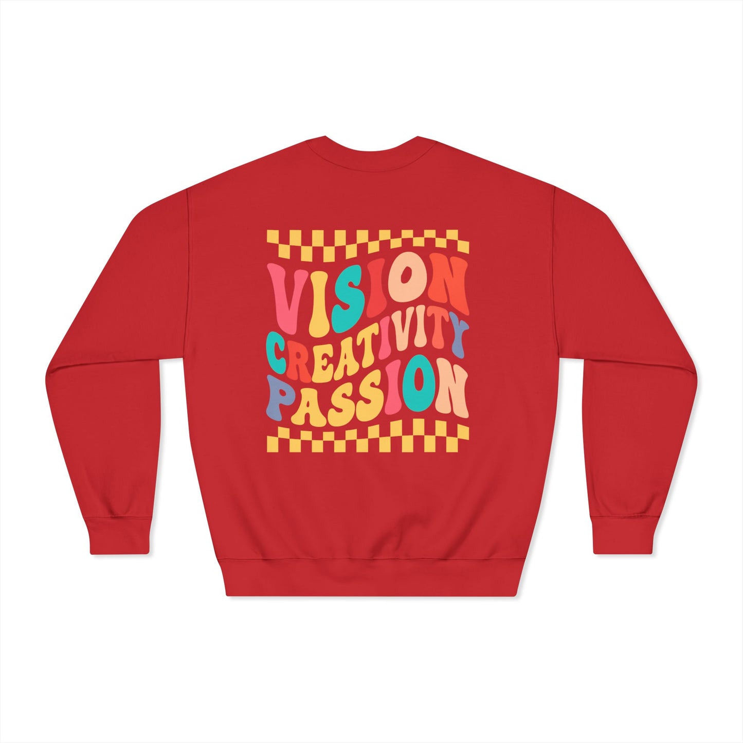 Vision Creativity Passion Crewneck Sweatshirt (front logo + back design) – Meme Culture Pullover