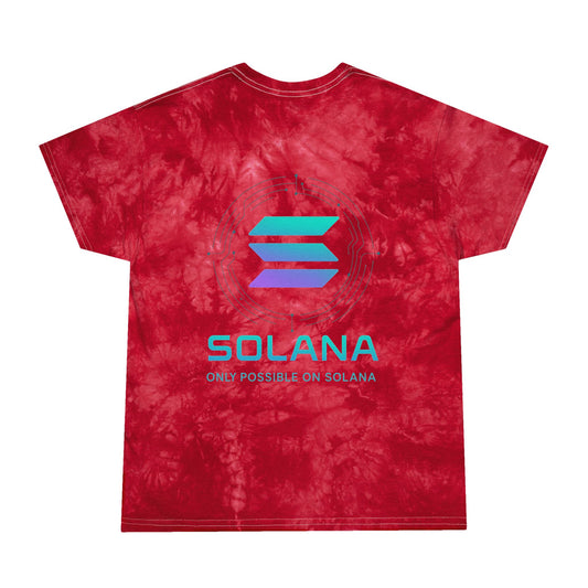 Only Possible on Solana Tie-Dye Tee (front logo + back design) – Crypto Vault Shirt