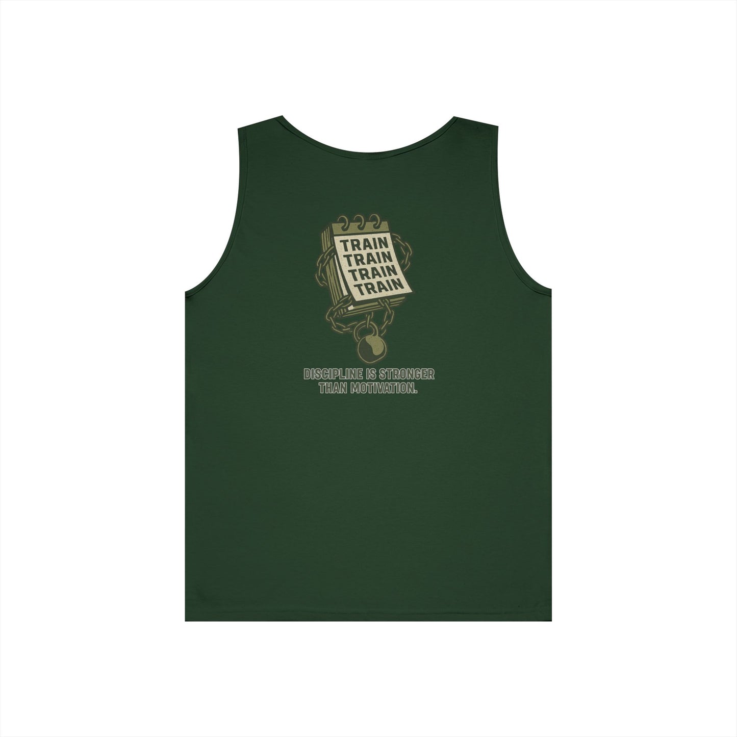 Train, Train, Train Tank Top (front logo + back design) – Gym Apparel