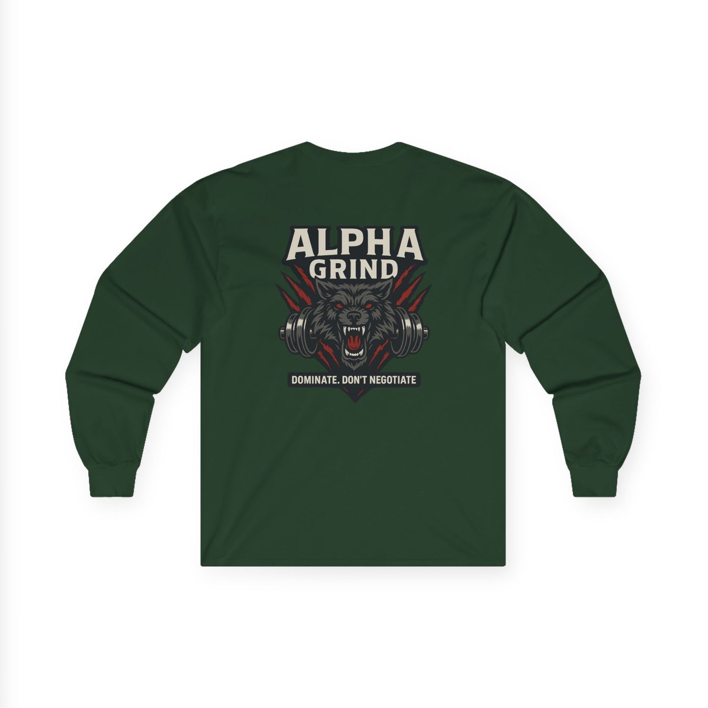 Dominate Long Sleeve (front logo + back design) – Gym Apparel