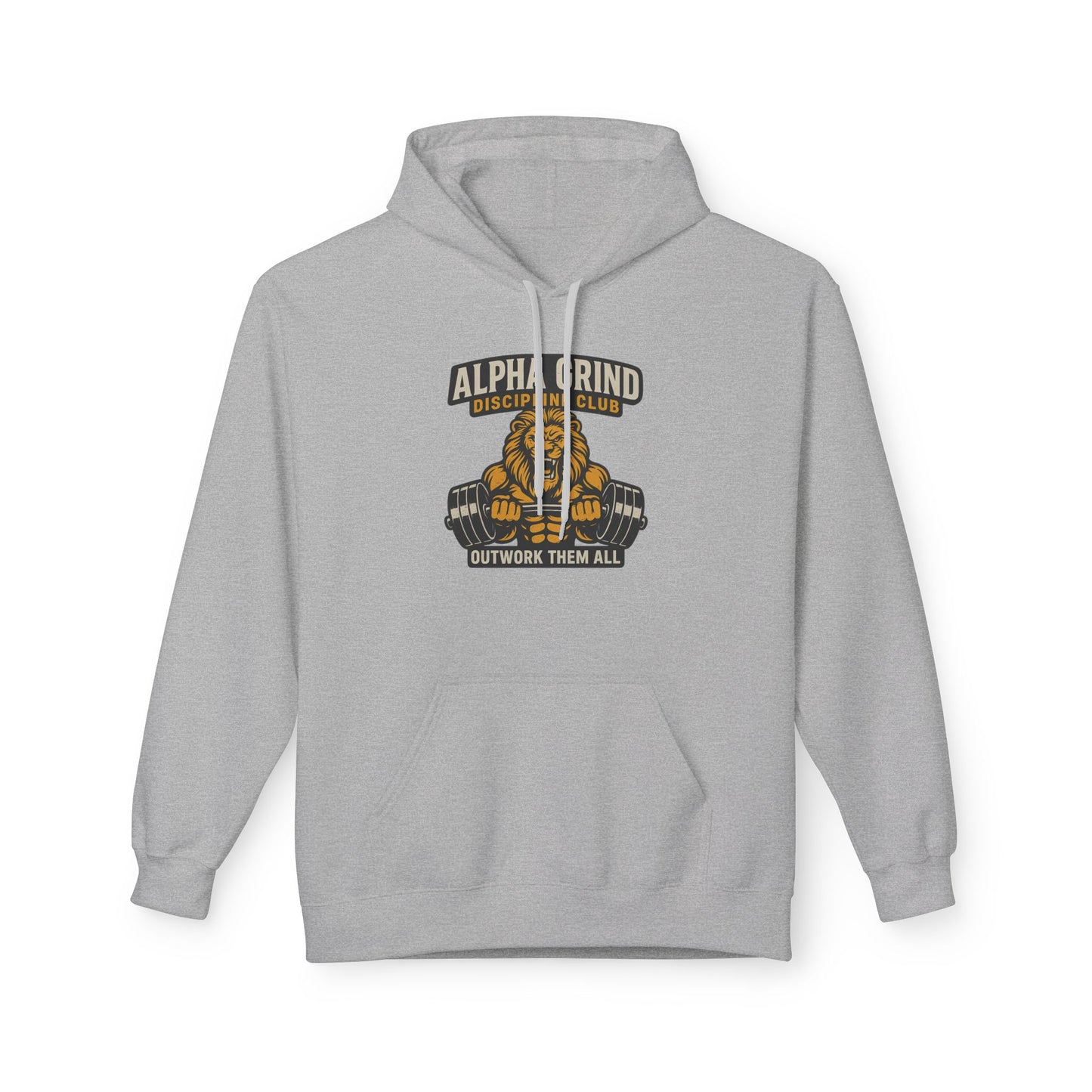 Alpha Grind Midweight Softstyle Fleece Hoodie (front design) – Gym Apparel