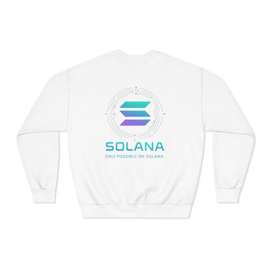 Only Possible on Solana Crewneck Sweatshirt (front logo + back design) – Crypto Vault Pullover