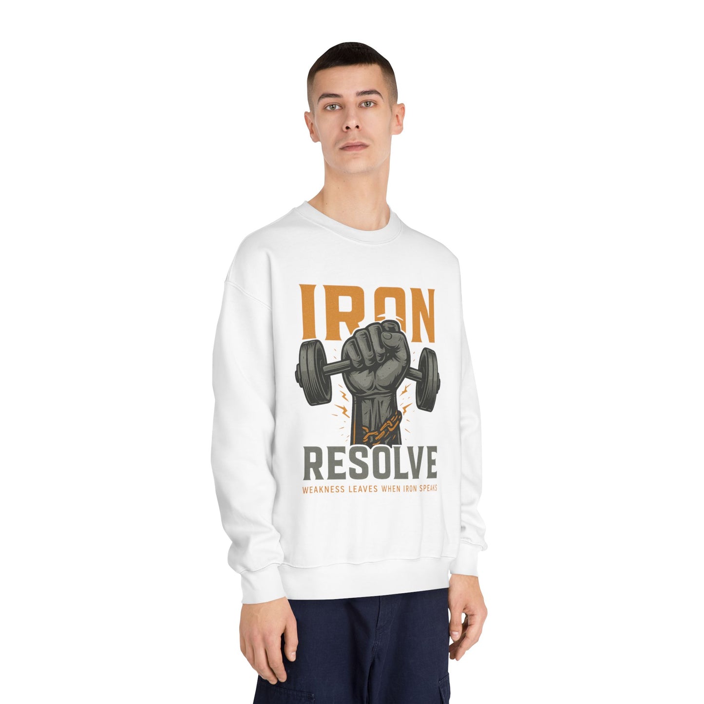 Iron Resolve DryBlend Crewneck Sweatshirt (front design) – Gym Apparel