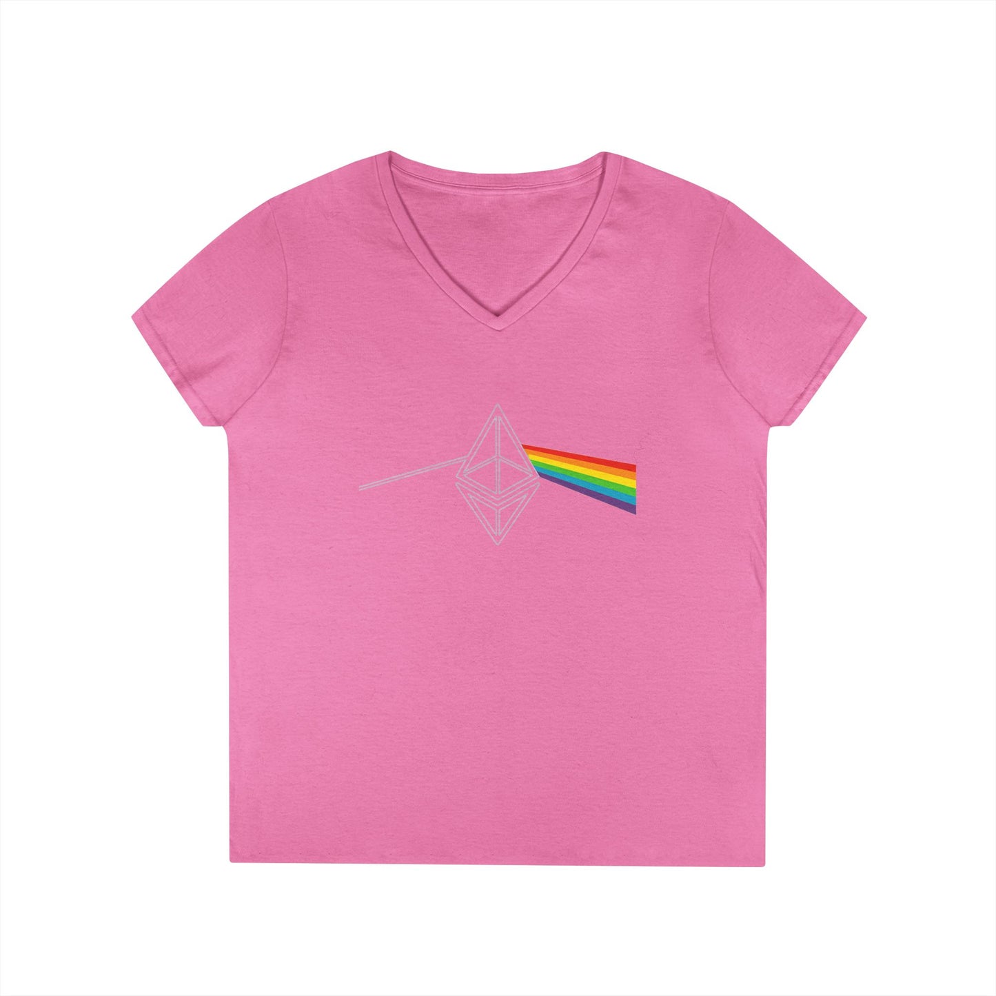 Ethereum Dark Side of the Moon V-Neck Tee (front design) – Crypto Vault Shirt