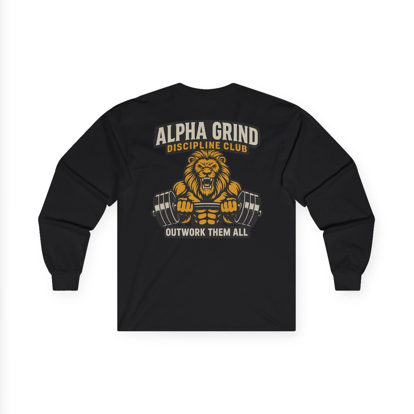 Alpha Grind Long Sleeve (front logo + back design) – Gym Apparel