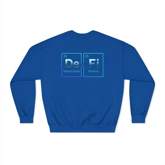 Decentralized Finance Crewneck Sweatshirt (front logo + back design) – Crypto Vault Pullover