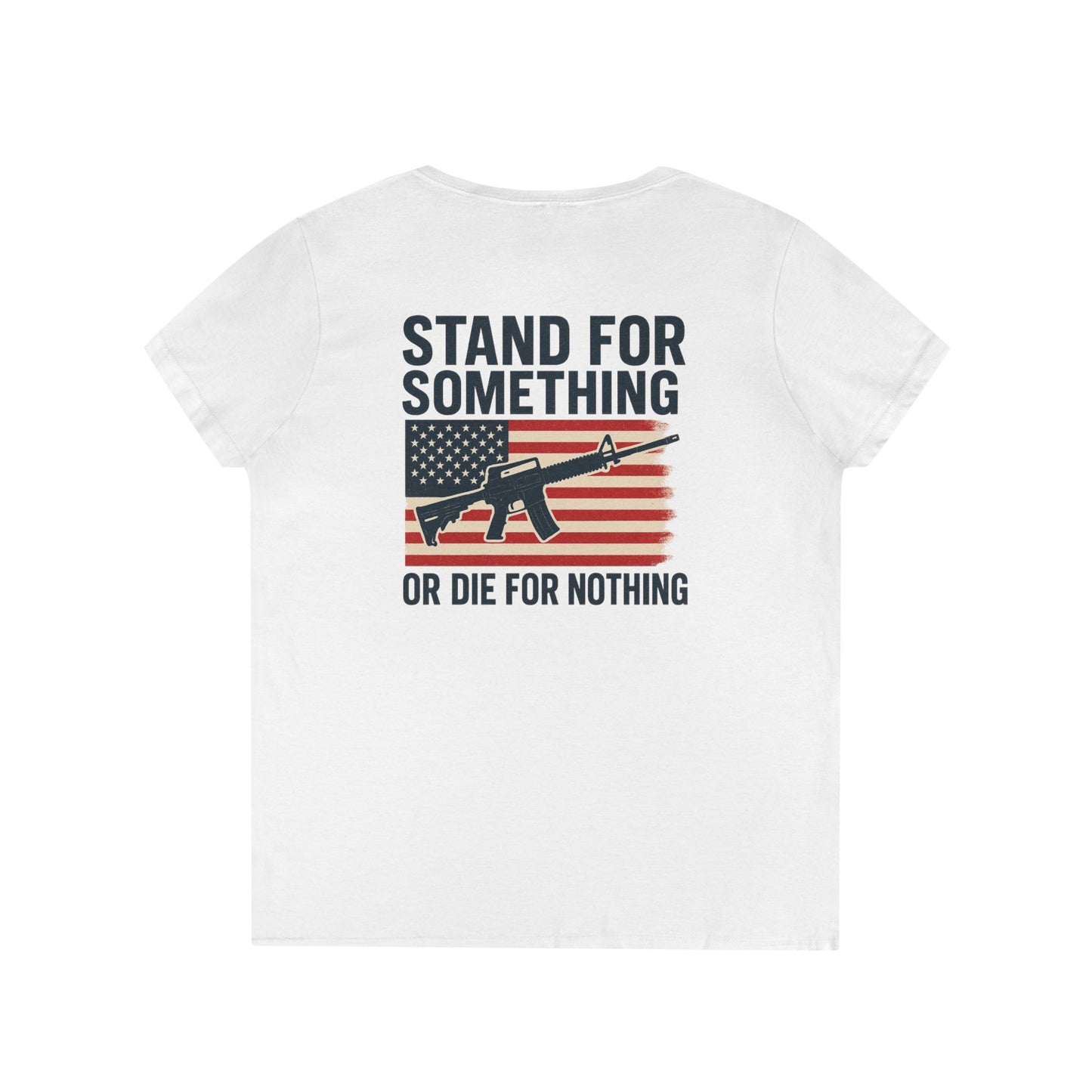 Stand for Something Tee (front logo + back design) – American Pride V-Neck