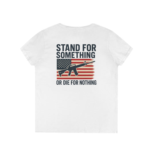 Stand for Something Tee (front logo + back design) – American Pride V-Neck