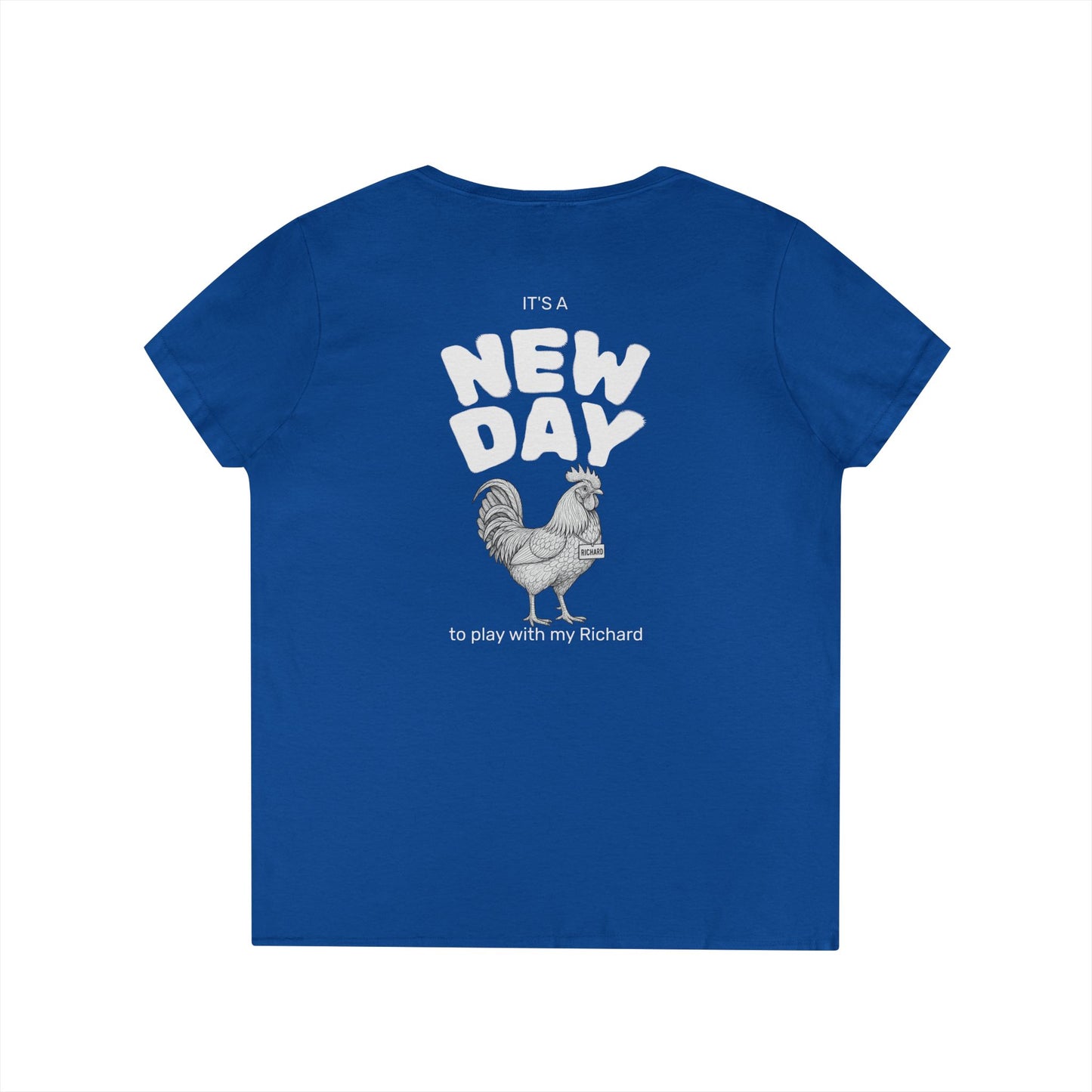 Richard V-Neck Tee (front logo + back design) – Meme Apparel