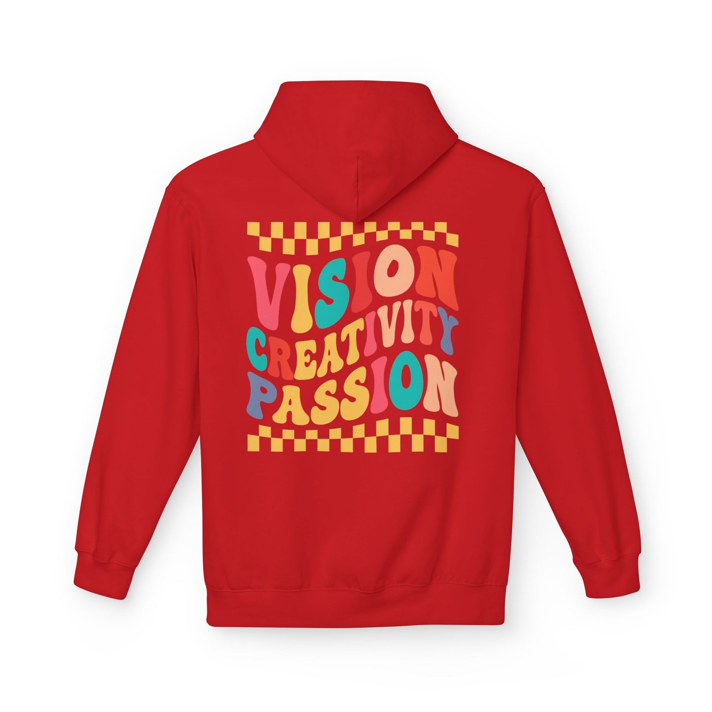 Vision Creativity Passion Midweight Softstyle Fleece Hoodie (front logo + back design) - Meme Apparel