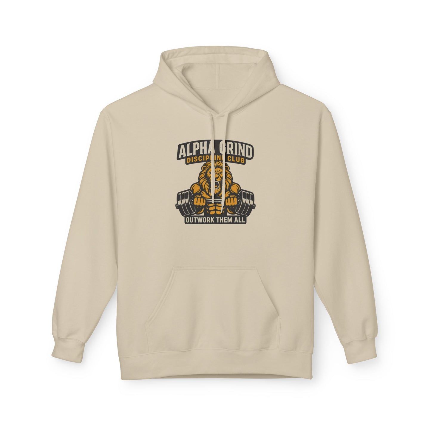 Alpha Grind Midweight Softstyle Fleece Hoodie (front design) – Gym Apparel