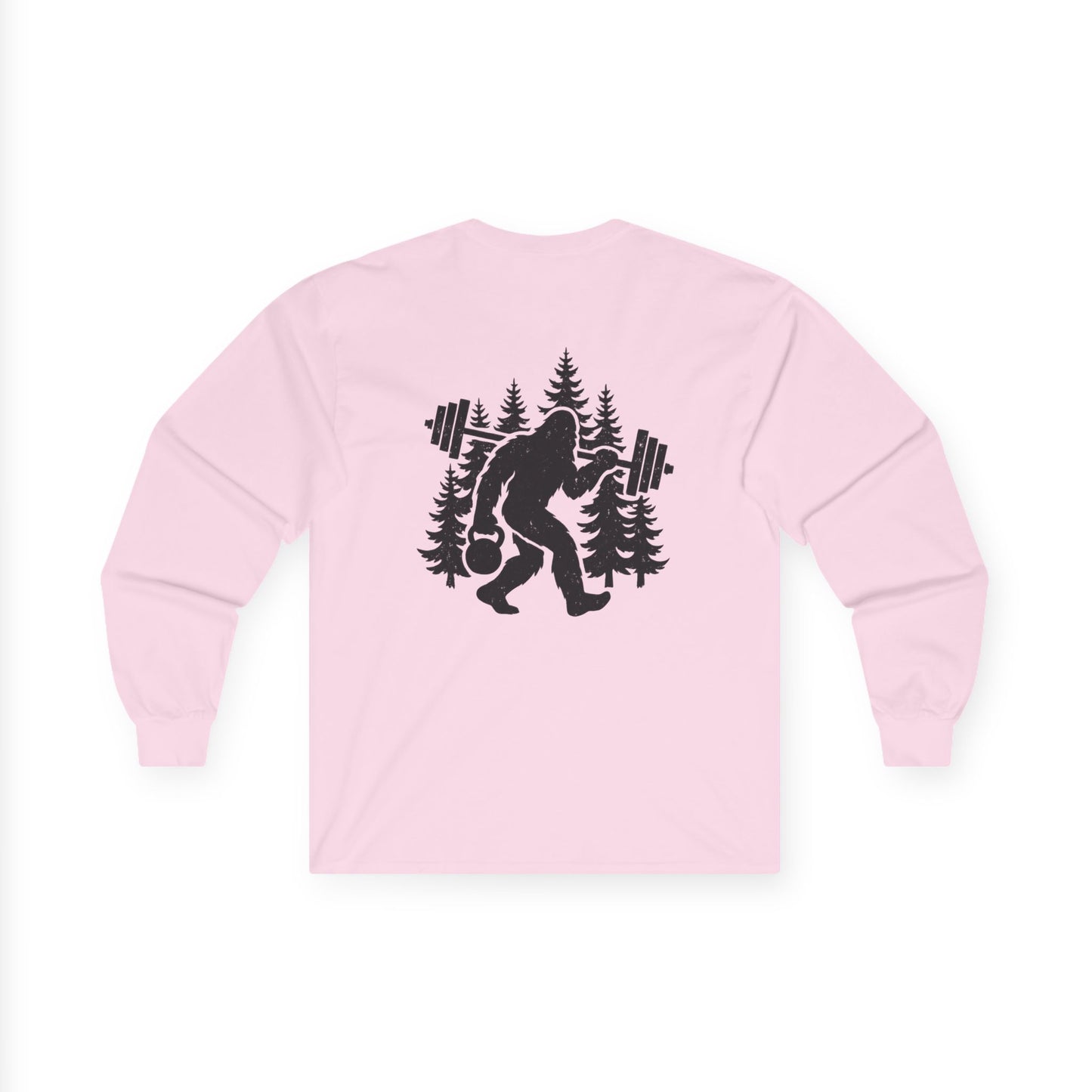 Bigfoot Gains Long Sleeve Tee (front logo + back design) – Discipline Club Shirt