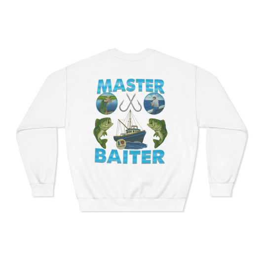 Master Baiter Dryblend Crewneck Sweatshirt (front logo + back design) - Meme Apparel