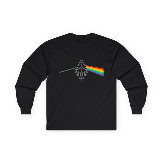 Ethereum Dark Side of the Moon Long Sleeve Tee (front design) – Crypto Vault Shirt