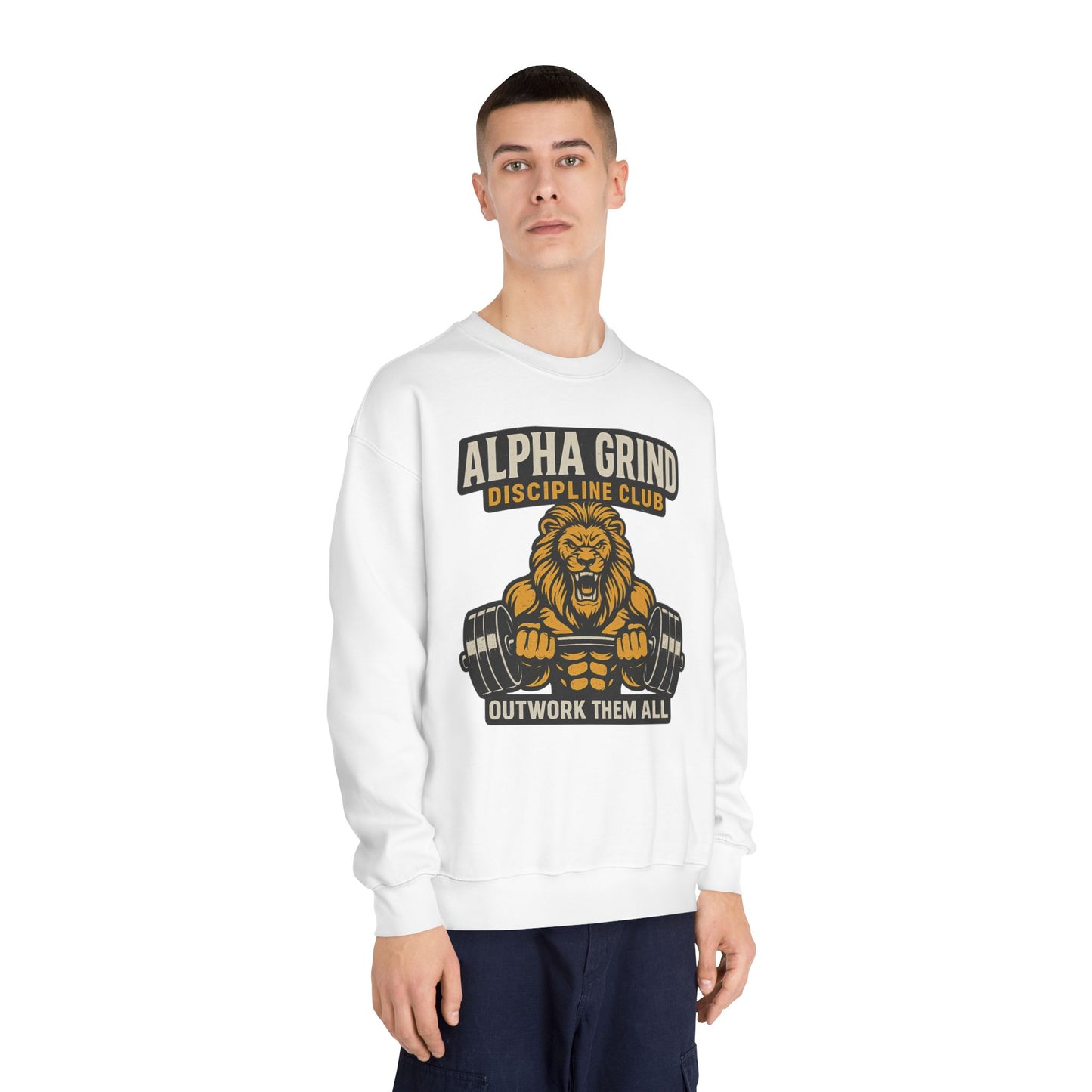 Alpha Grind DryBlend Crewneck Sweatshirt (front design) – Gym Apparel
