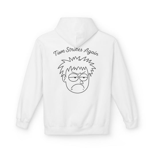 Tism Strikes Again Midweight Softstyle Fleece Hoodie (front logo + back design) - Meme Apparel
