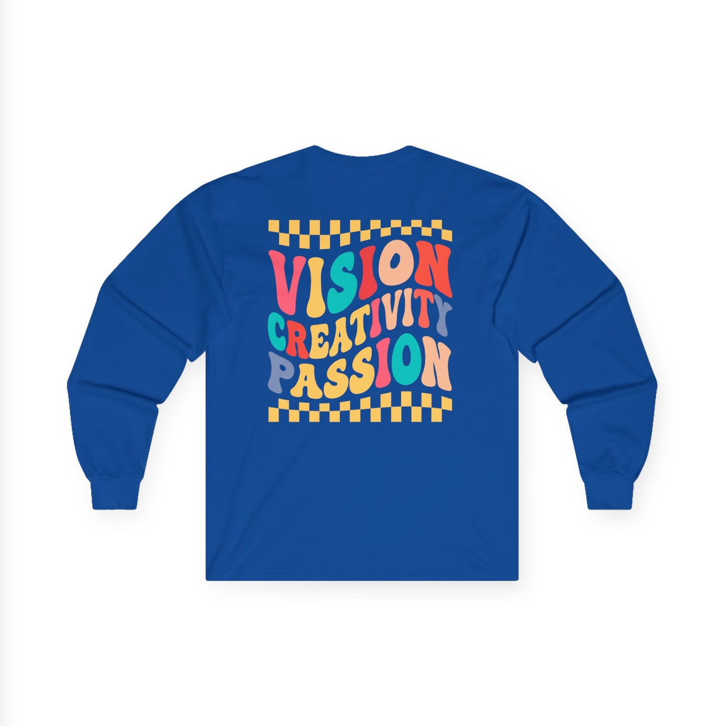 Vision Creativity Passion Long Sleeve Tee (front logo + back design) – Meme Culture Shirt
