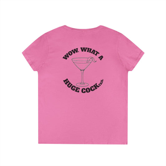 Huge Cocktail V-Neck Tee (front logo + back design) – Meme Apparel