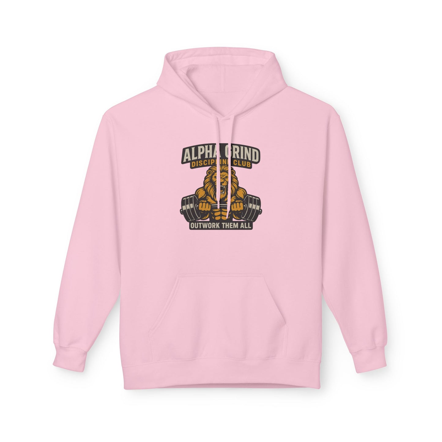 Alpha Grind Midweight Softstyle Fleece Hoodie (front design) – Gym Apparel