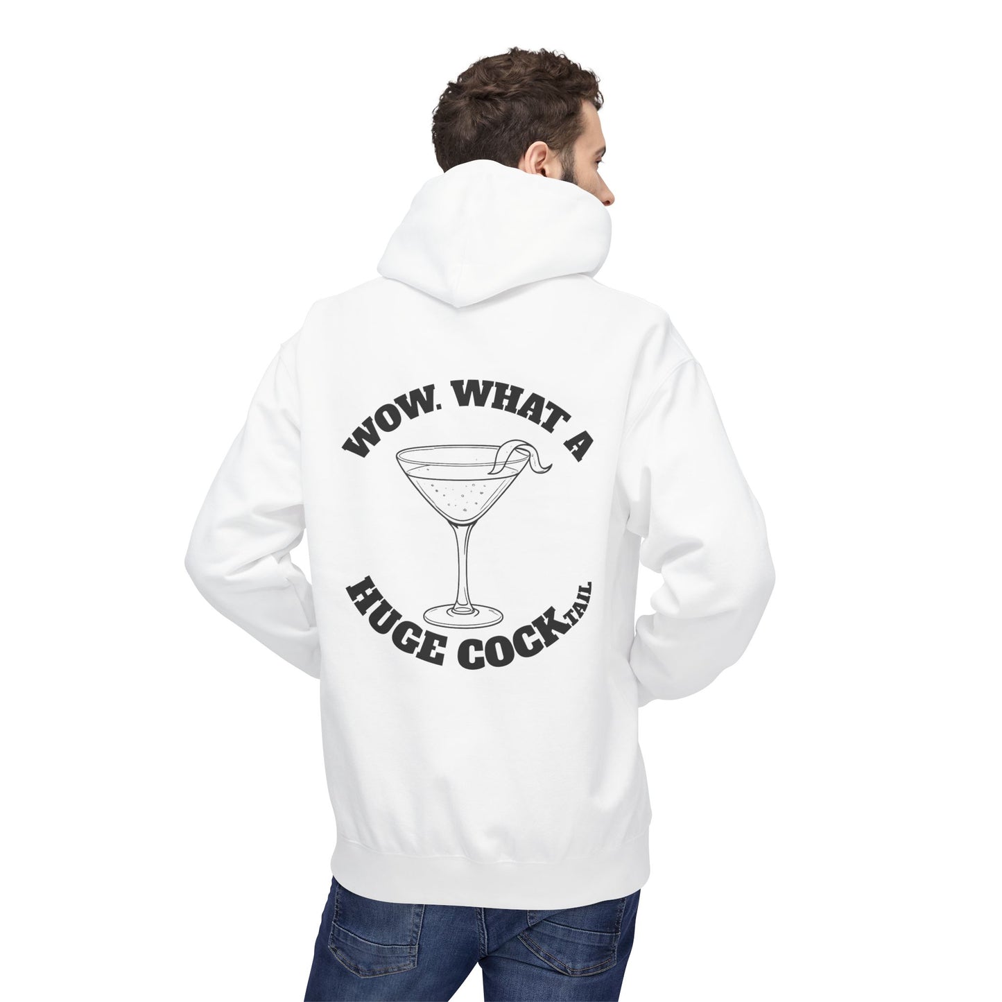Huge Cocktail Midweight Softstyle Fleece Hoodie (front logo + back design) - Meme Apparel