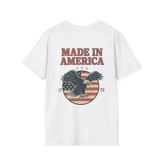 Made in America Tee (front logo + back design) – American Pride T-Shirt