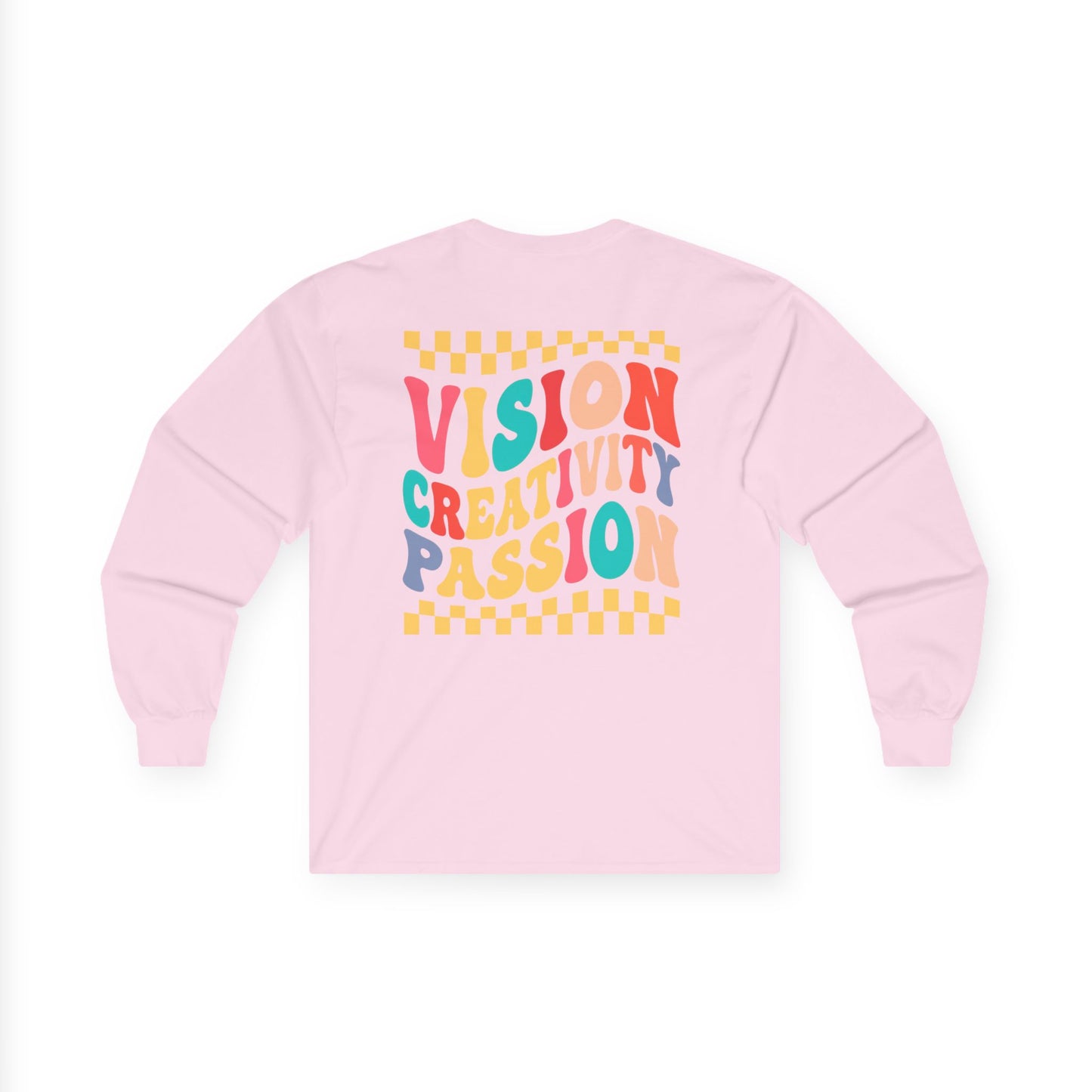 Vision Creativity Passion Long Sleeve Tee (front logo + back design) – Meme Culture Shirt