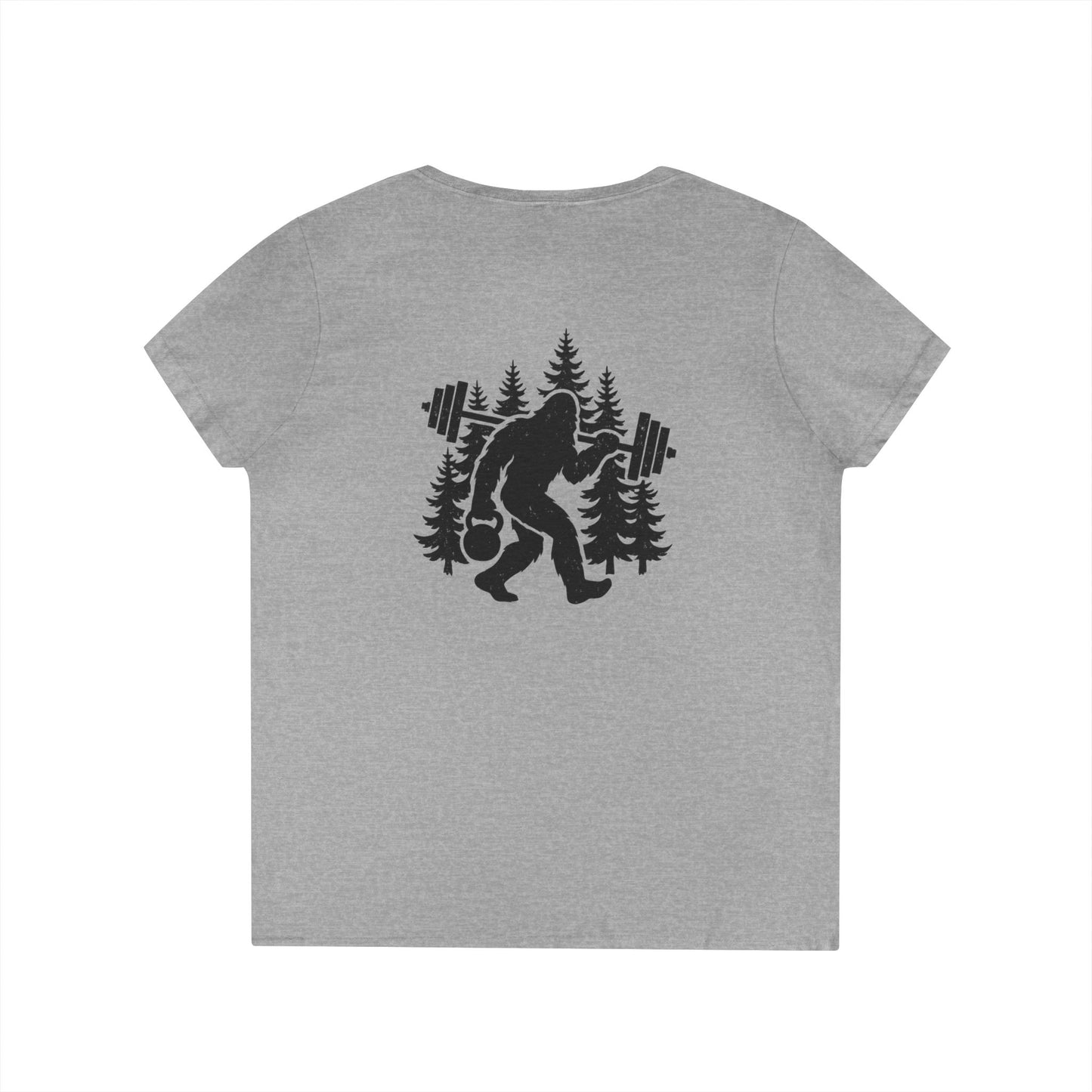Bigfoot Gains Tee (front logo + back design) – Discipline Club Ladies V-Neck