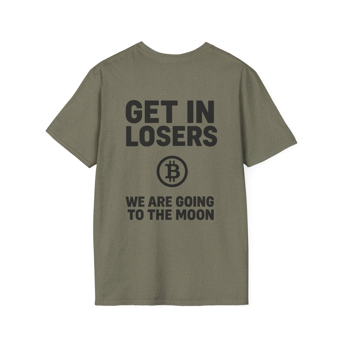 Get In Losers Bitcoin Moon Mission T-Shirt (front logo + back design) – Investor Apparel
