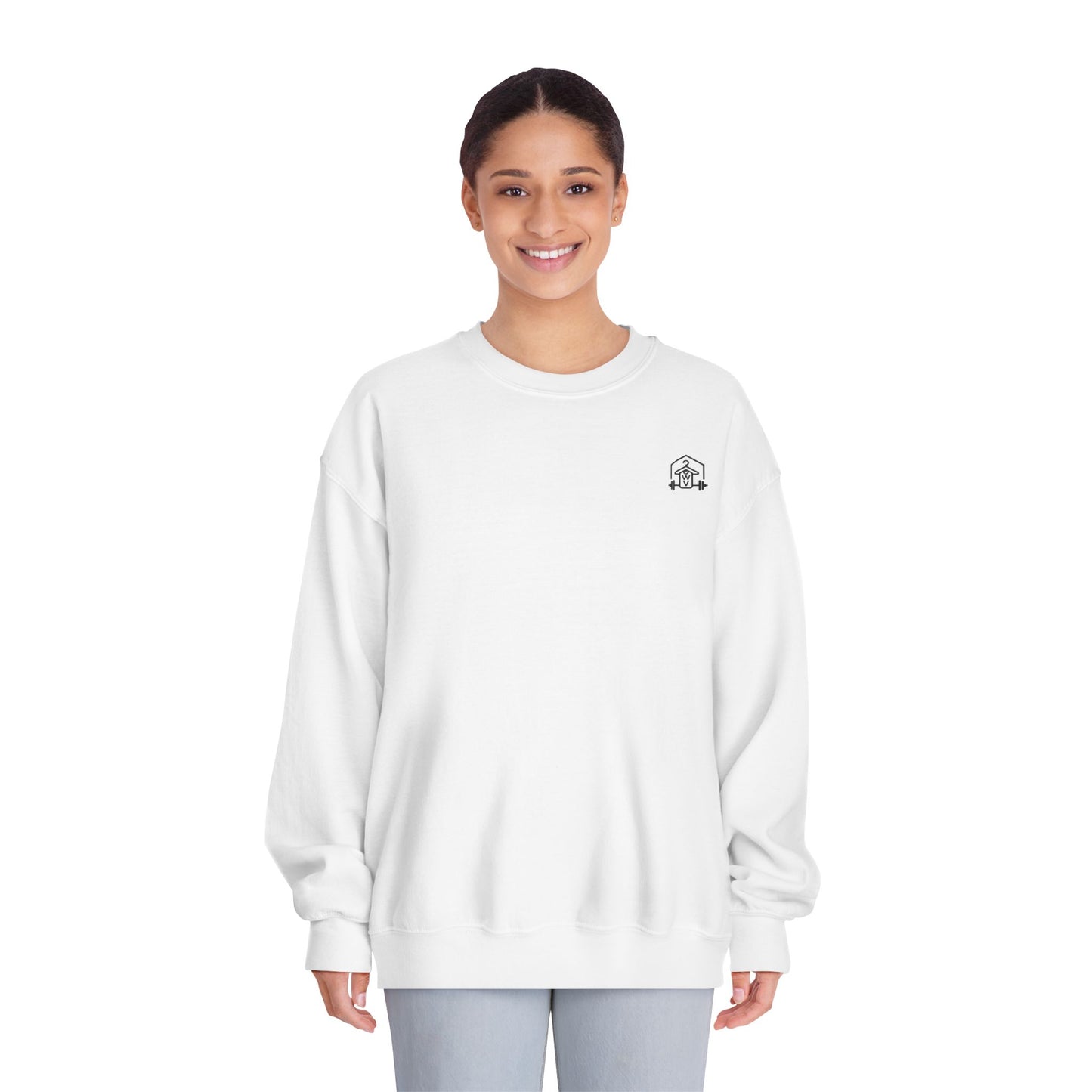 Train, Train, Train DryBlend Crewneck Sweatshirt (front logo + back design) – Gym Apparel