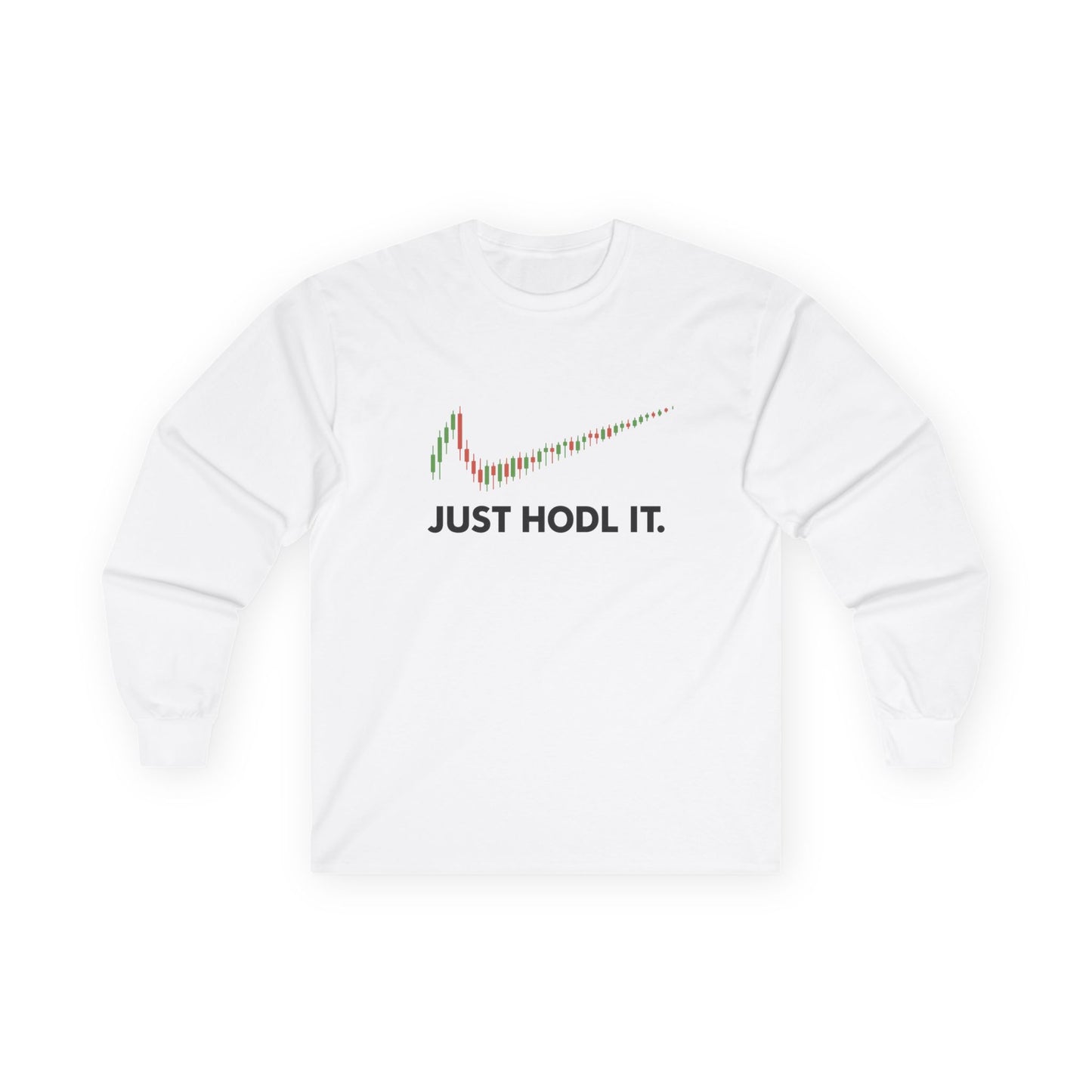 Just HODL It Long Sleeve Tee (front design) – Crypto Vault Shirt