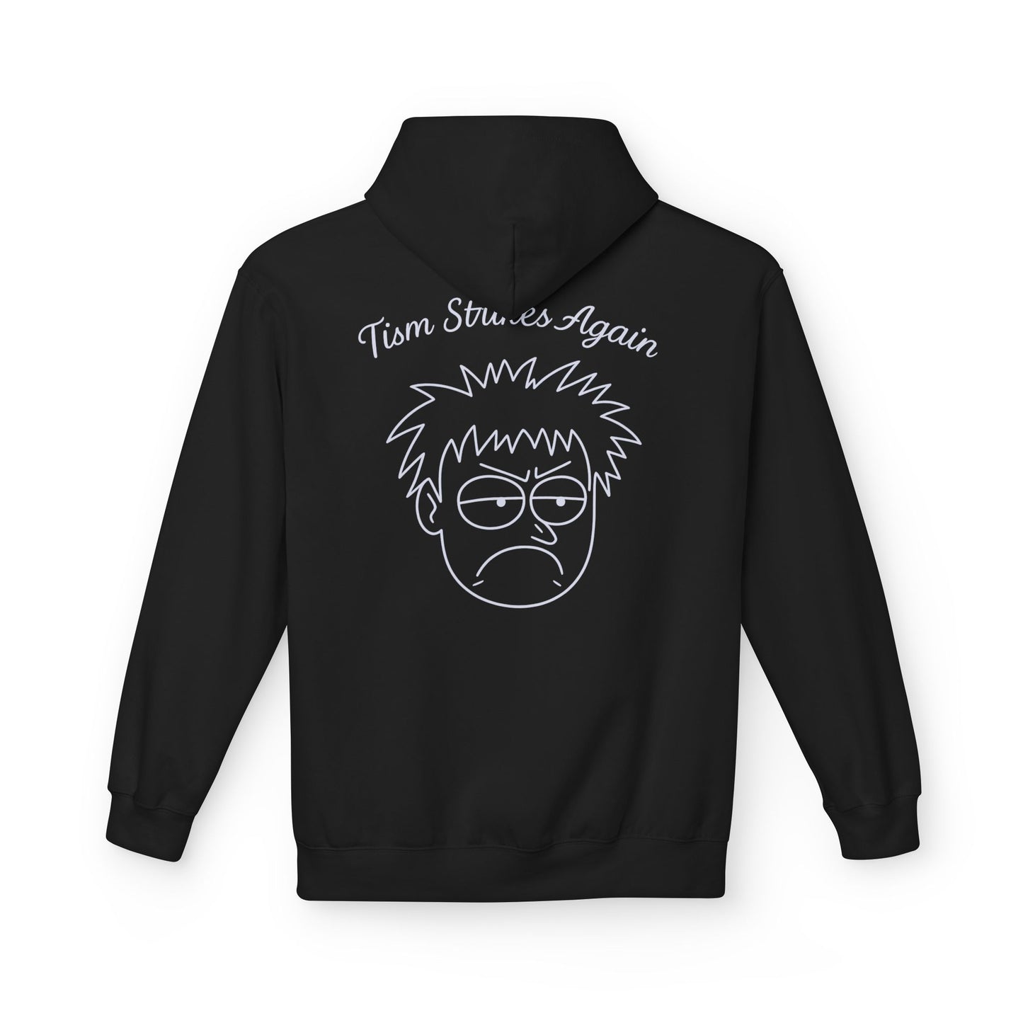 Tism Strikes Again Midweight Softstyle Fleece Hoodie (front logo + back design) - Meme Apparel