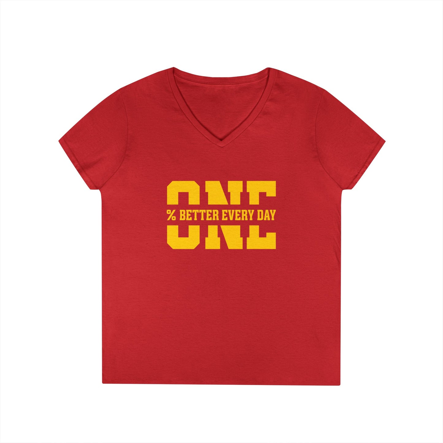 1% Better Every Day Tee (front design) – Discipline Club Ladies V-Neck