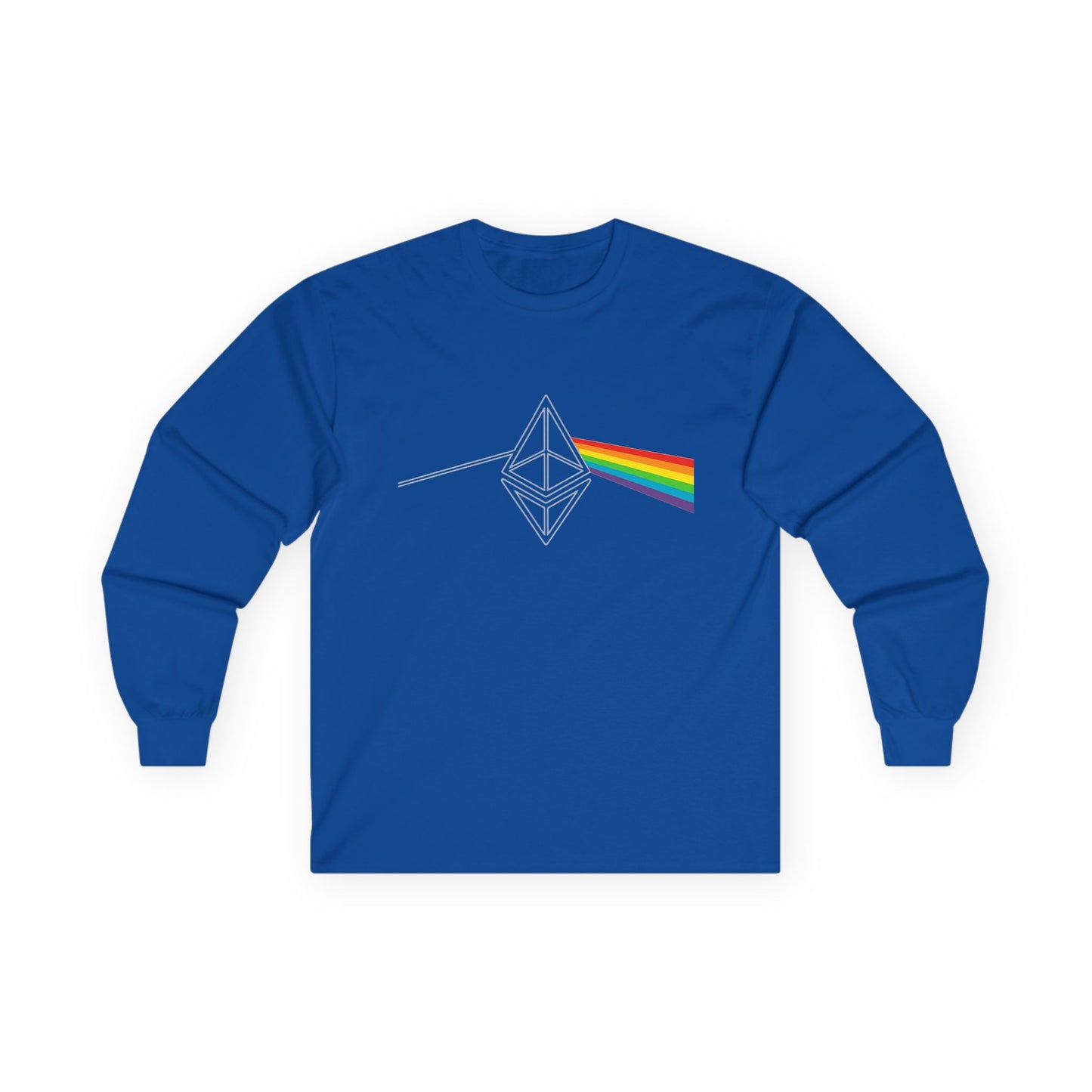Ethereum Dark Side of the Moon Long Sleeve Tee (front design) – Crypto Vault Shirt