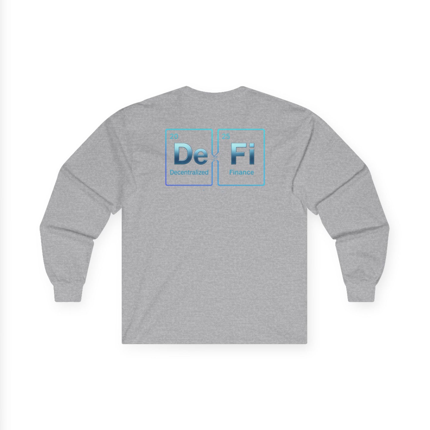 Decentralized Finance Long Sleeve Tee (front logo + back design) – Crypto Vault Shirt